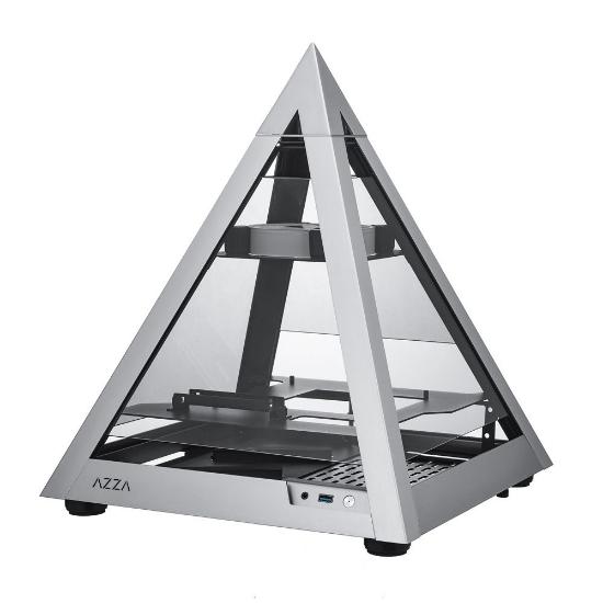 Ohišje AZZA Pyramid Mini 806, prozor, mini ITX, srebrno
