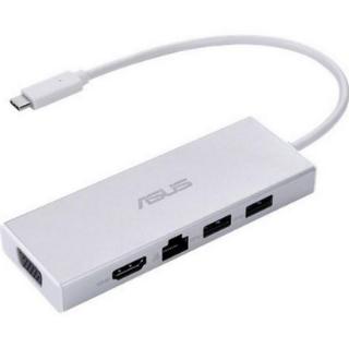Docking postaja ASUS OS200, USB-C na 2x USB-A, LAN, HDMI, VGA, bele barve