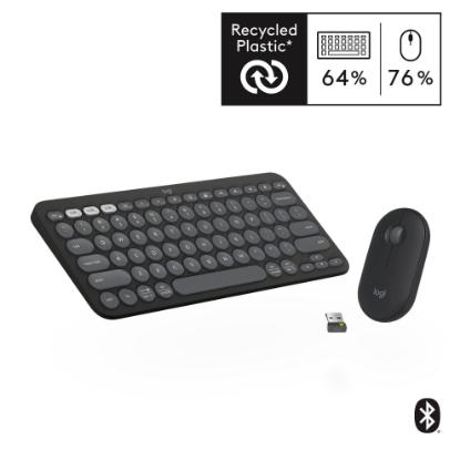 Tipkovnica + Miška LOGITECH Pebble 2 Combo, brezžična, črna