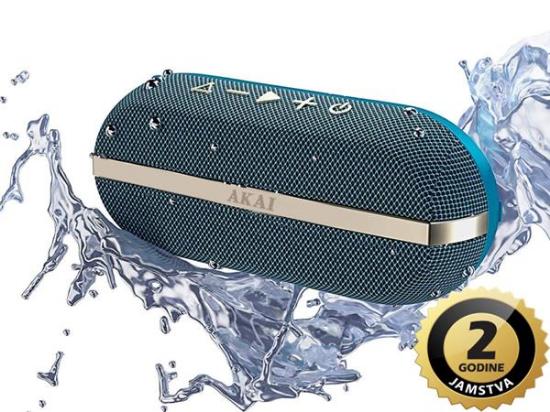 Prijenosni Bluetooth zvučnik AKAI ABTSW-30R, 20W, BT, vodootporan IPX 7, baterija, plavi