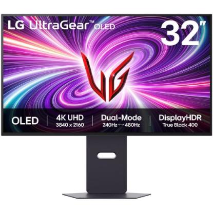 Gaming monitor 32" LG UltraGear 32GS95UV-B, 4K UHD, OLED, 240Hz, 1ms, 250cd/m2, G-Sync, FreeSync,  zvočniki, ćrni