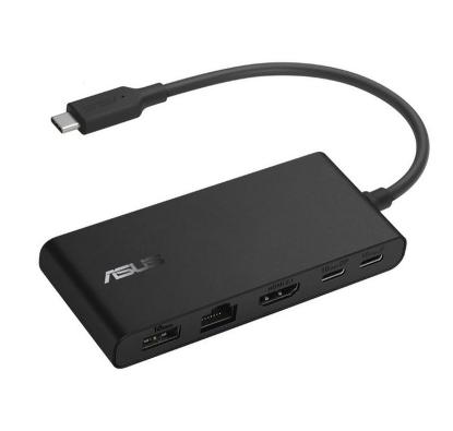 Docking postaja ASUS DC201 Dual, USB-C na USB-A, 2x USB-C, 4K 60Hz HDMI, LAN, 100W PD, črne barve