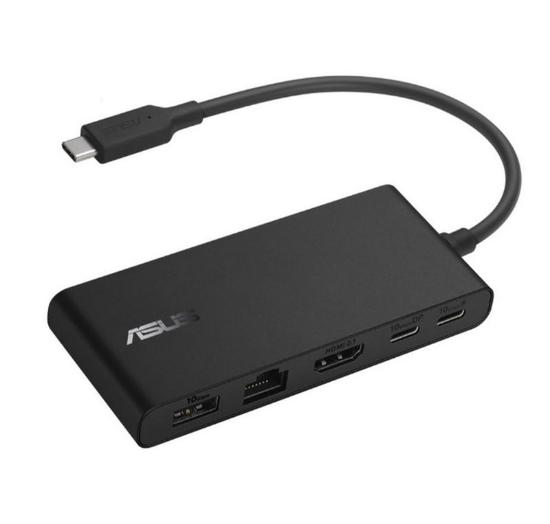 Docking postaja ASUS DC201 Dual, USB-C na USB-A, 2x USB-C, 4K 60Hz HDMI, LAN, 100W PD, črne barve