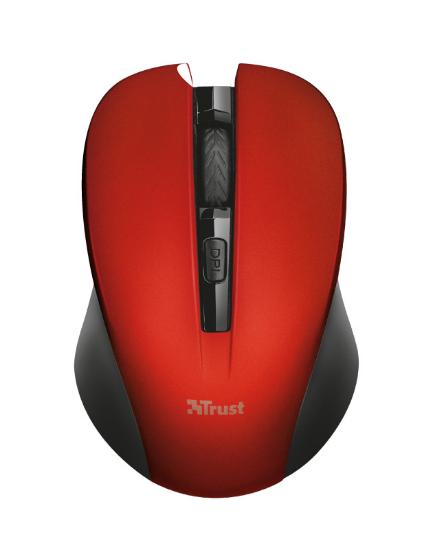 Miška Trust Mydo, optični, silent, 1800dpi, USB, rdeči