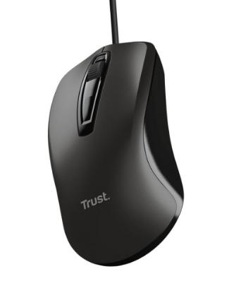 Miška Trust Basics Wired, optični, 1200dpi, črni