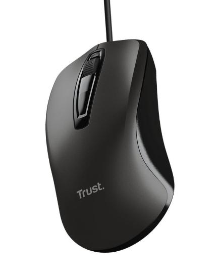 Miška Trust Basics Wired, optični, 1200dpi, črni