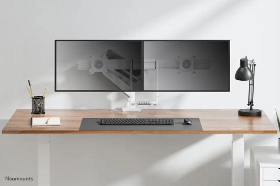 Stalak za monitor NEOMOUNTS DS75-450WH2 je stolni nosilec zasnovan za dva monitorja do 32