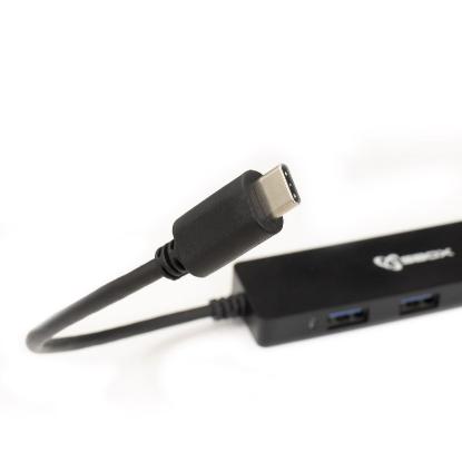 USB HUB SBOX H-404C, 4-portni USB 3.0, črni