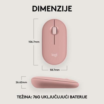 Miška LOGITECH M350s Pebble 2, optički, BT, rozi