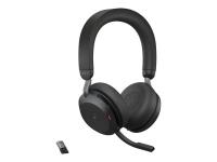 Slušalke JABRA Evolve2 75 Link380a MS, on-ear, stereo, USB-A, BT, črne