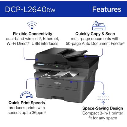 Multifunkcijski tiskalnik BROTHER DCPL2640DN, laser, printer/scanner/copy, duplex, 600dpi
