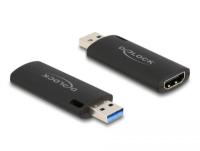Adapter DELOCK, USB-A 2.0 (M) na HDMI (Ž) Video Capture, 4K 30Hz, črni