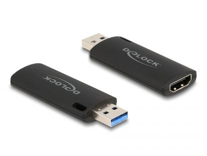 Adapter DELOCK, USB-A 2.0 (M) na HDMI (Ž) Video Capture, 4K 30Hz, črni