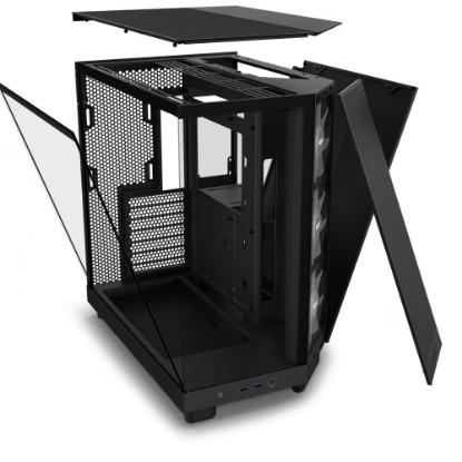 Ohišje NZXT H6 Flow RGB, ATX, steklo, črno, brez napajalnika.
