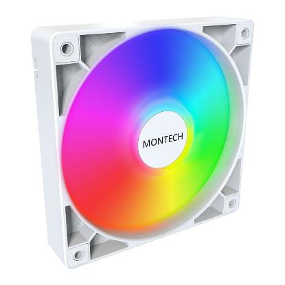 Ventilator MONTECH GF120 ARGB, PWM, 120mm, 1600 okr/min, RGB, beli