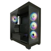 Ohišje LC POWER Gaming 715B Seamless X, MIDI, ATX, steklo, črno, brez napajalnika