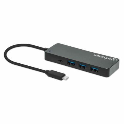 USB HUB MANHATTAN, 7-portni USB 3.2 Gen1, USB-C, črni
