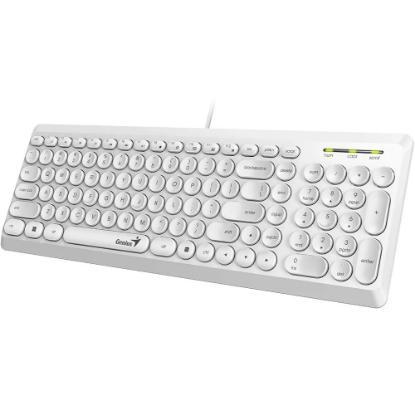 Tipkovnica Genius SlimStar Q200, bela, USB