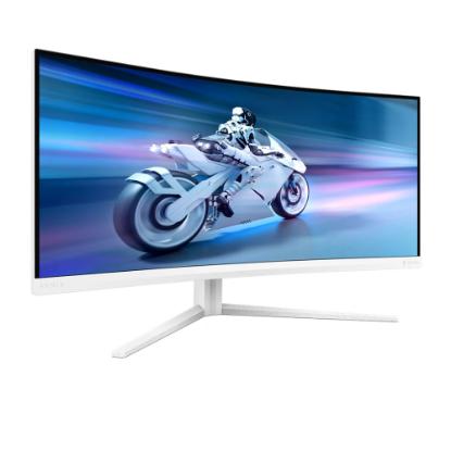 Gaming monitor 34" PHILIPS 34M2C5501A, UWQHD, VA, 180Hz, 1ms, 300cd/m2, FreeSync, ukrivljen, zvočnici, beli