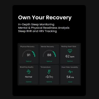 Pametni prsten AMAZFIT Helio Ring, veličina 10, praćenje aktivnosti, titanij