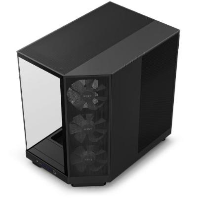 Ohišje NZXT H6 Flow RGB, ATX, steklo, črno, brez napajalnika.