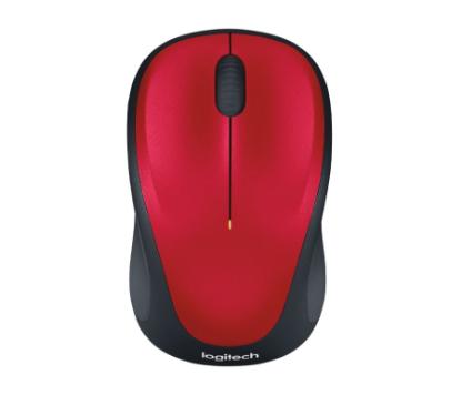 Miška Logitech M235, optični, brezžični, unifying receiver, rdeči, USB
