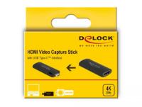 Adapter DELOCK, USB-C (M) na HDMI (Ž) Video Capture, 4K 30Hz, črni