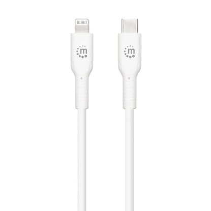 Kabel MANHATTAN, USB-C (M) na Lightning (M), beli, 1m