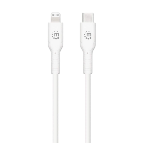Kabel MANHATTAN, USB-C (M) na Lightning (M), beli, 1m