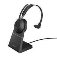 Slušalke JABRA Evolve2 65 UC, Link380a, on-ear, Mono, USB, BT, stalak, crne