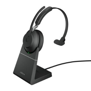 Slušalke JABRA Evolve2 65 UC, Link380a, on-ear, Mono, USB, BT, stalak, crne