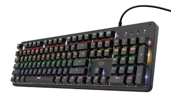 Tipkovnica TRUST GXT 863 Mazz, Gaming, mehanska, USB, US layout, crna