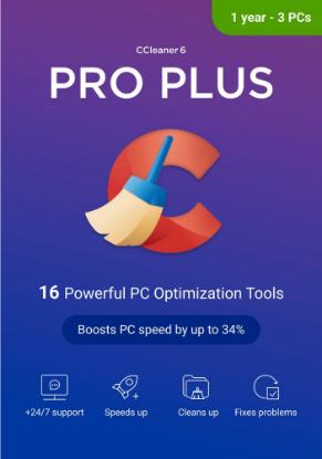 CCLEANER Professional Plus, letna naročnina, za 3 napravo