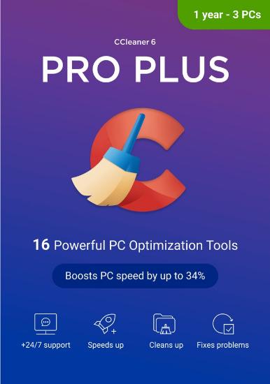 CCLEANER Professional Plus, letna naročnina, za 3 napravo