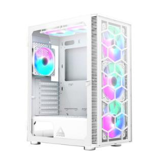 Ohišje MONTECH X3 Glass, s prozornim stranskim panelom, RGB osvetlitvijo, ATX, belo