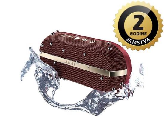 Prijenosni Bluetooth zvučnik AKAI ABTSW-30R, 20W, BT, vodootporan IPX 7, baterija, crveni