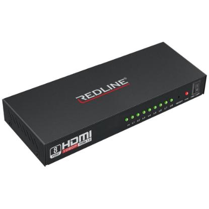 razdelnik HDMI REDLINE HS-8000, splitter, 8x HDMI Out, LED