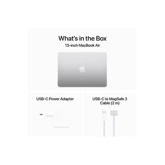 Prenosnik APPLE MacBook Air 13.6" MXCT3ZE/A / 8-Core M3, 16GB, 512GB SSD, Apple 10-Core GPU, 13.6" 2560x1664 IPS, macOS, sivi