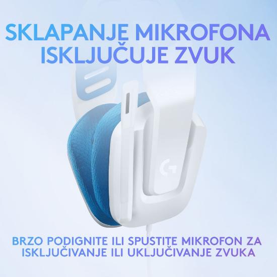slušalke LOGITECH Gaming G335, bijelo-modre