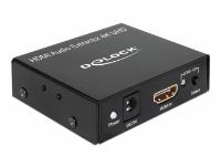 razdelnik audio signala DELOCK, 1x IN HDMI-A 19 pin (Ž) na 1x HDMI-A 19 pin (Ž), 1x 3.5MM, 1x Toslink (Ž), 1x RCA (Ž), 4K 30Hz