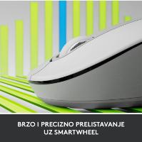 Miška Logitech M650L, brezžični, optični, 4000dpi, USB, BT, beli