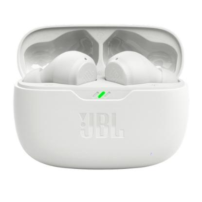 slušalke JBL Vibe Beam, brezžične, Bluetooth, in-ear, bele