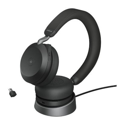Slušalke JABRA Evolve2 75 Flex MS, Link380c, on-ear, Stereo, USB, BT, stojalo, črne