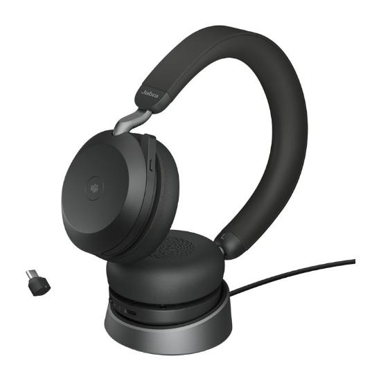 Slušalke JABRA Evolve2 75 Flex MS, Link380c, on-ear, Stereo, USB, BT, stojalo, črne