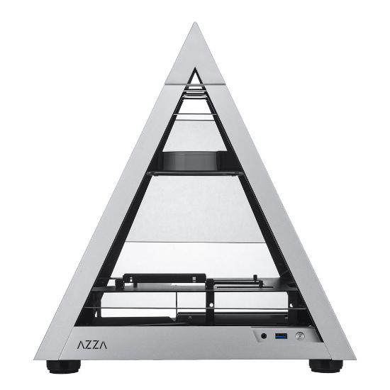 Ohišje AZZA Pyramid Mini 806, prozor, mini ITX, srebrno