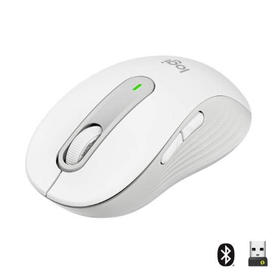 Miška Logitech M650L, brezžični, optični, 4000dpi, USB, BT, beli