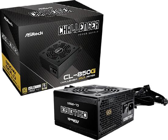 Napajalnik 850W, ASROCK Challenger CL-850G, 120mm vent., 80+ Gold