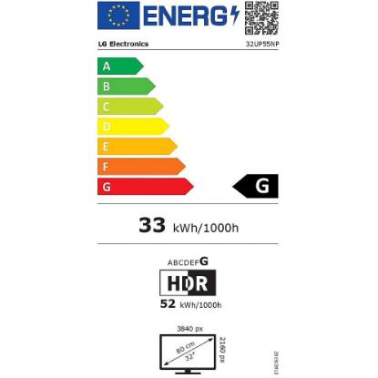Premium monitor 31,5" LG 32UP55NP-W.AEU, 4K UHD, VA, 60Hz, 4ms, 350cd/m2, FreeSync, pivot, beli