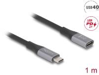 Kabel DELOCK, USB-C 4.0 (M) na USB-C (Ž), 1m, črni