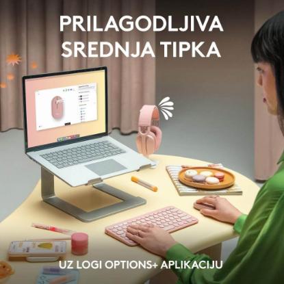 Miška LOGITECH M350s Pebble 2, optički, BT, rozi